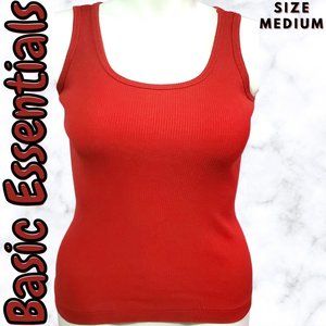 Basic Essentials Women's Red Tank Top Size Medium